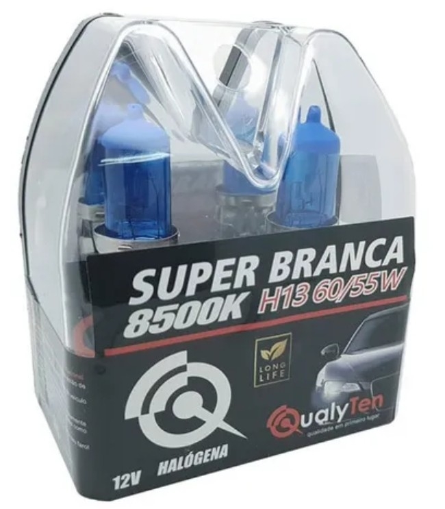 KIT LÂMPADA SUPER BRANCA H13 8500K 55W